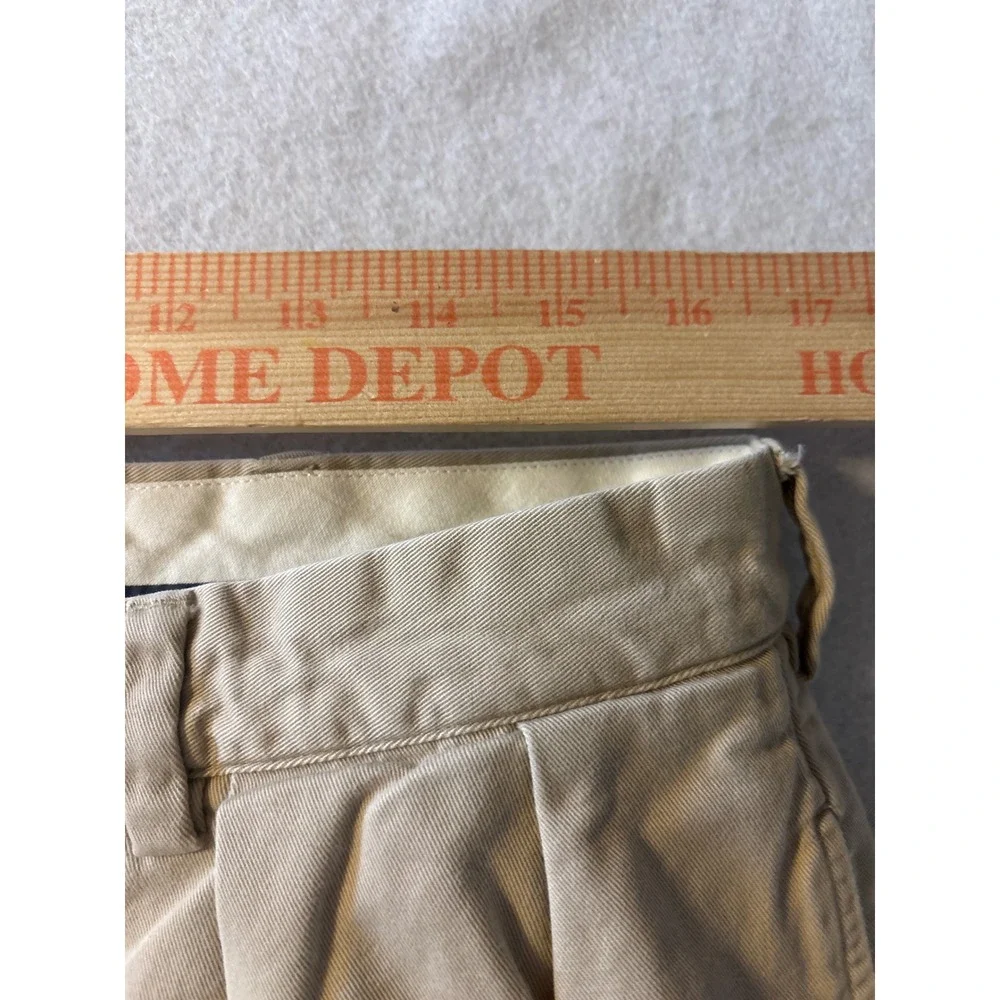 Polo Golf Ralph Lauren Pleated Shorts Mens 40 Khaki Tan Good Classic Crest Patch